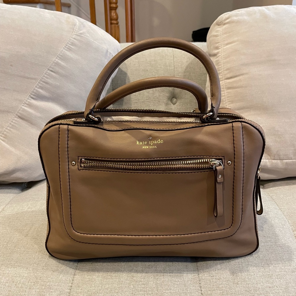 Kate Spade Taupe Double Zip Handheld Satchel